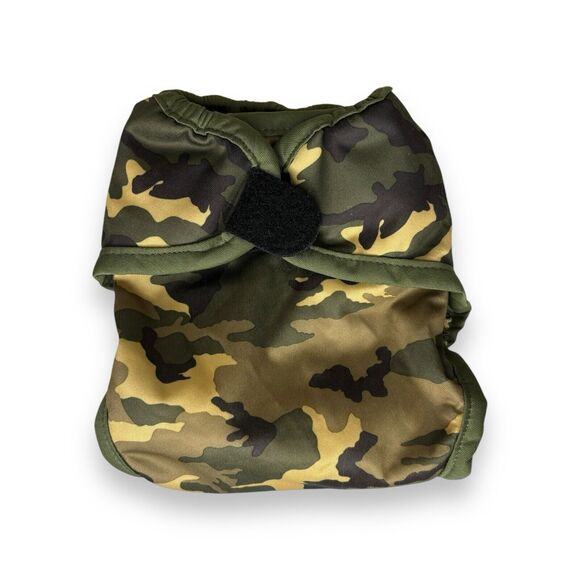 NWOT Tidy Tots Camoflauge Cloth Diaper w/ Insert One Size Hook & Loop Green Camo - Picture 1 of 7